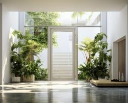 Indoor space with plants and windows